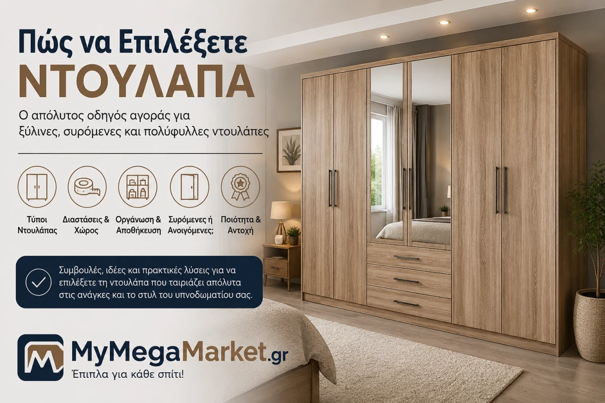 Πώς να Επιλέξετε Ντουλάπα | Οδηγός Αγοράς για Ξύλινες, Συρόμενες & Πολύφυλλες Ντουλάπες