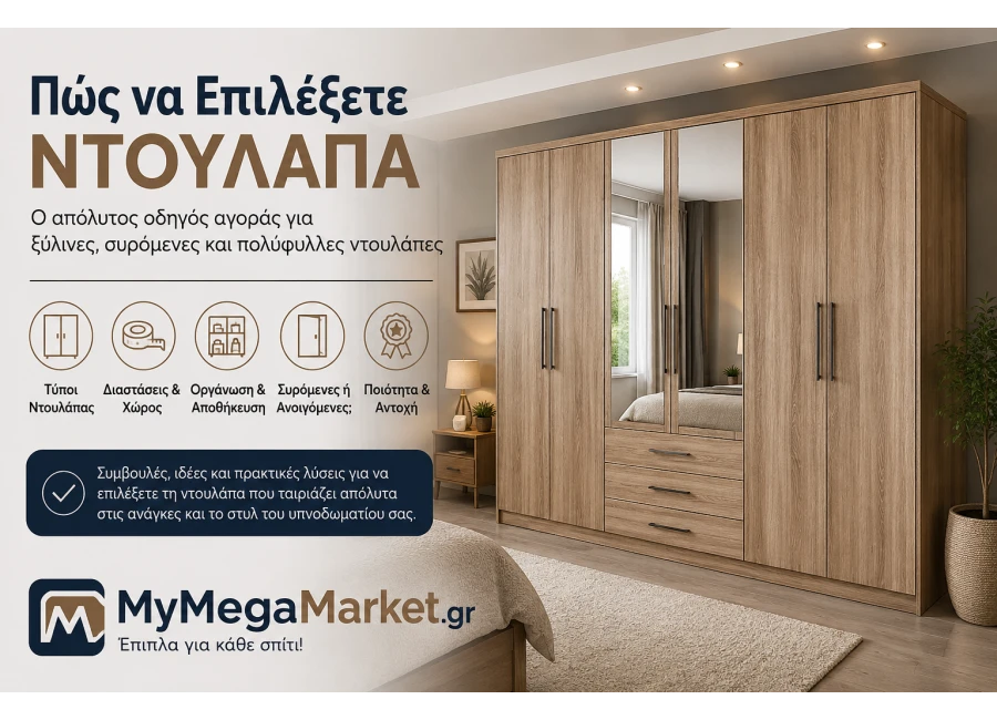 Πώς να Επιλέξετε Ντουλάπα | Οδηγός Αγοράς για Ξύλινες, Συρόμενες & Πολύφυλλες Ντουλάπες