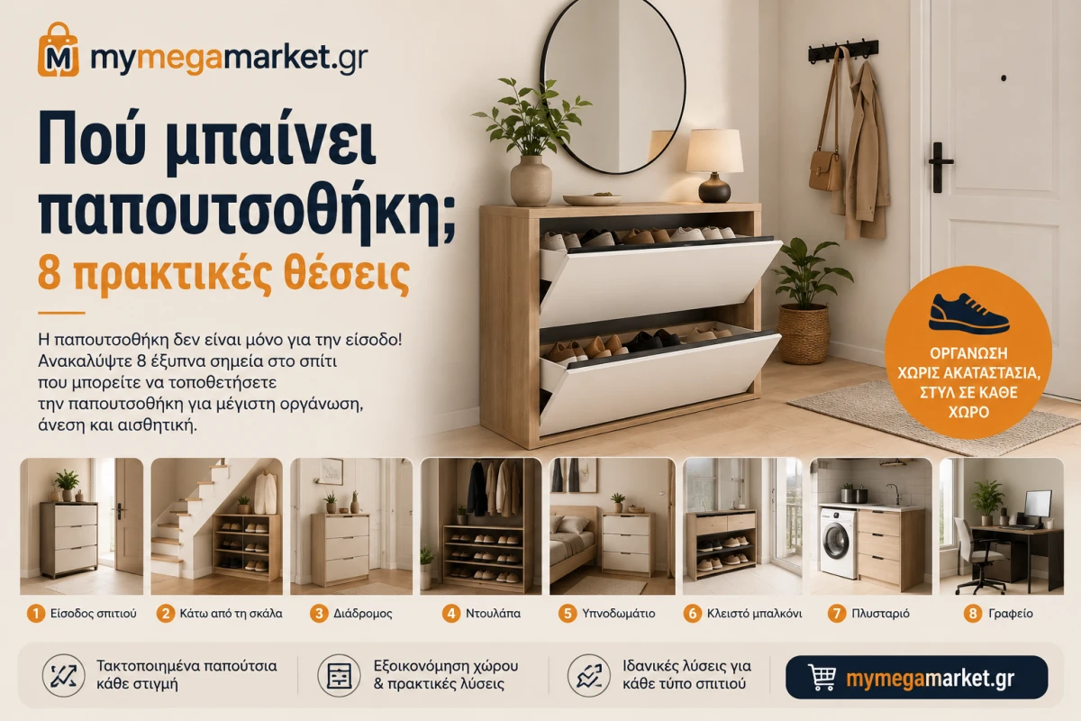 Πού μπαίνει παπουτσοθήκη; 8 πρακτικές θέσεις