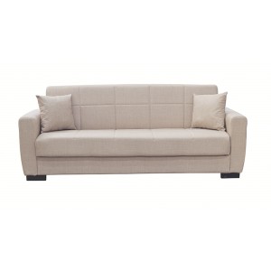 ANIMA LIGHT BROWN ΥΦΑΣΜΑ 3ΘΕΣΙΟΣ ΚΑΝΑΠΕΣ/ΚΡΕΒΑΤΙ ΜΕ ΑΠΟΘ.ΧΩΡΟ 210X80X75εκ.